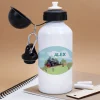 Personalisierte Trinkflasche für Jungen mit Name und Dampflok-Motiv | Metall | 500ml