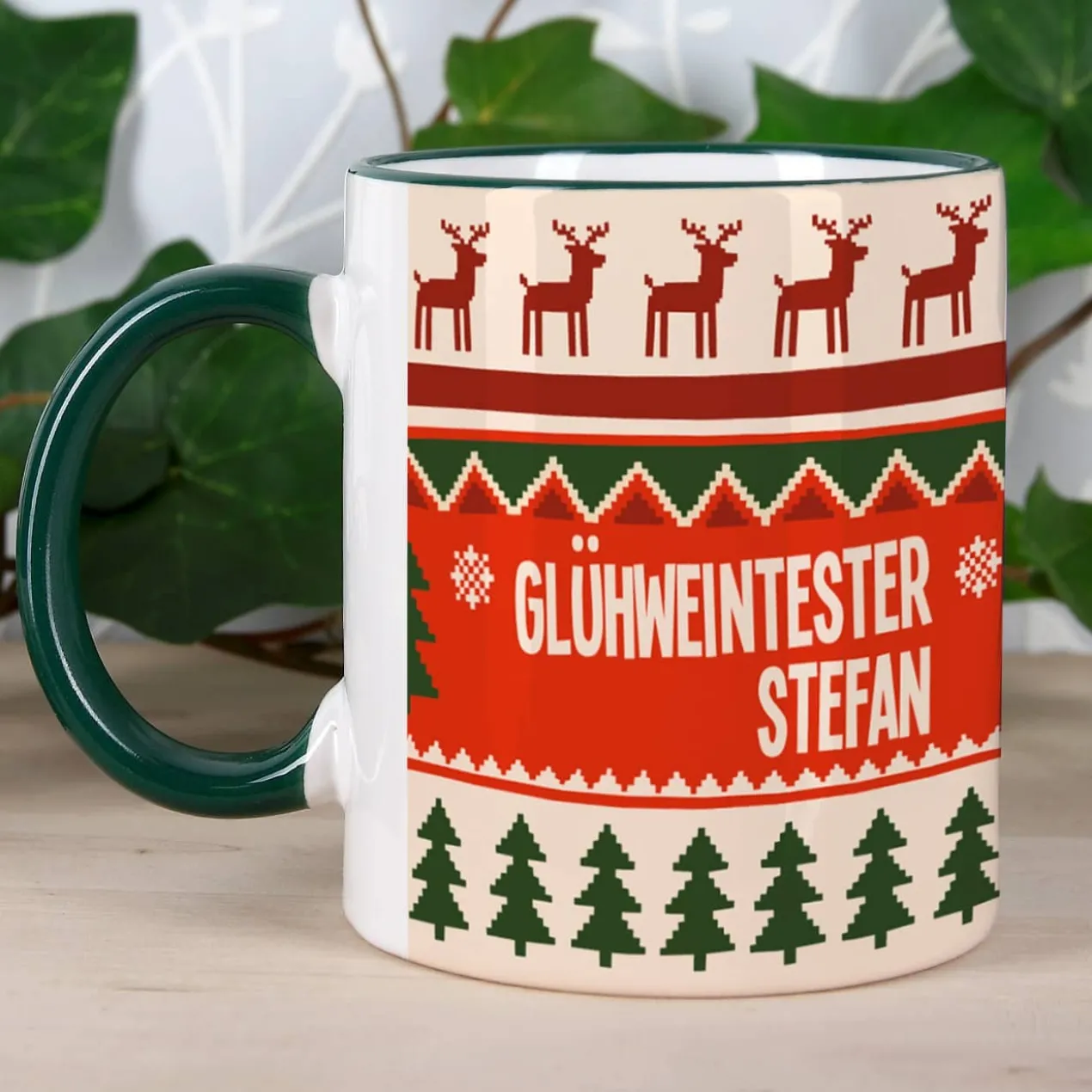 Personalisierte Weihnachtstasse - Glühweintester mit Wunschnamen