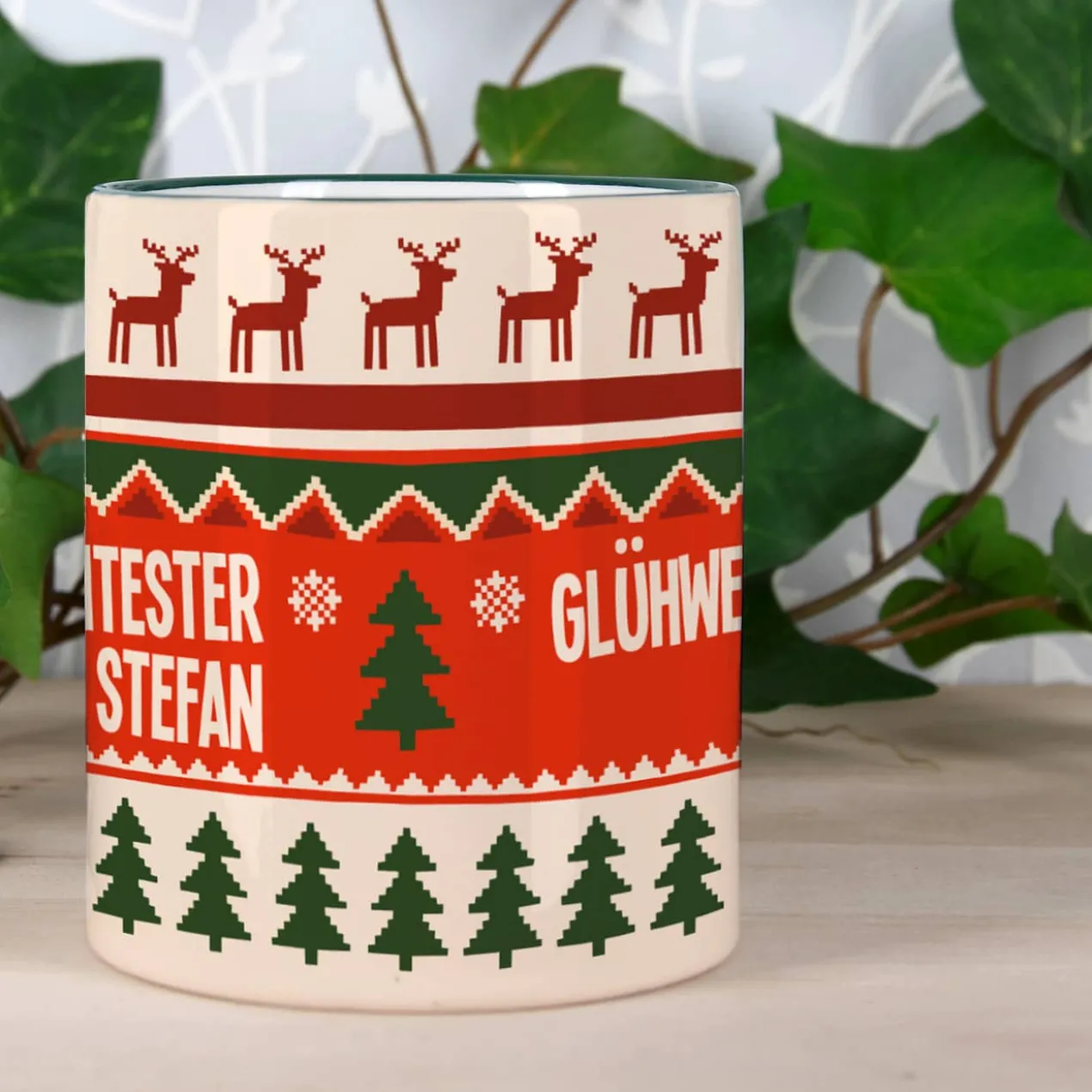 Personalisierte Weihnachtstasse - Glühweintester mit Wunschnamen