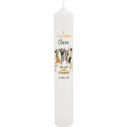Personalisierte XXL Kerze zur 1. Heiligen Kommunion mit Name & Datum | Ihr seid meine Freunde!
