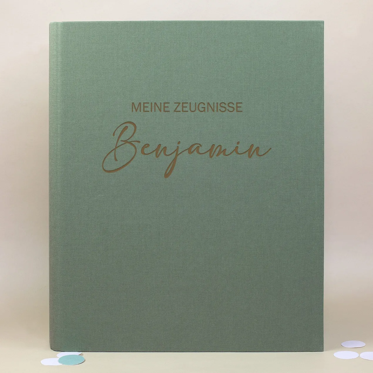 Personalisierte Zeugnismappe aus Leinen graviert mit Name und Farbauswahl | Geschenk für Schüler
