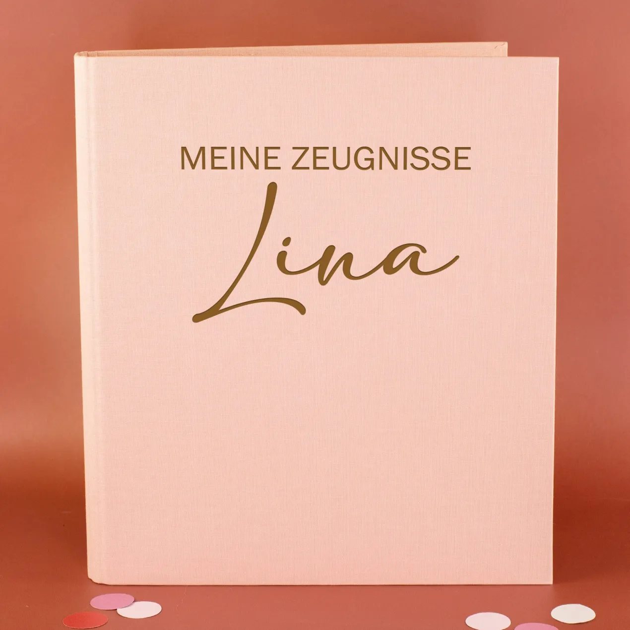 Personalisierte Zeugnismappe aus Leinen graviert mit Name und Farbauswahl | Geschenk für Schüler