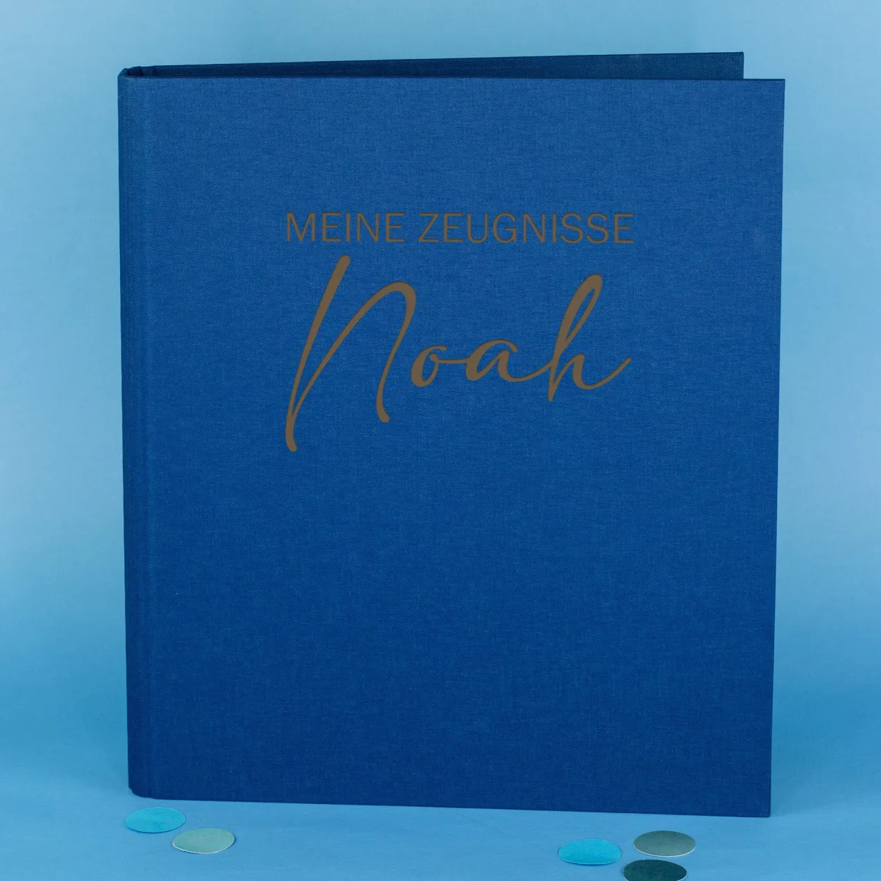 Personalisierte Zeugnismappe aus Leinen graviert mit Name und Farbauswahl | Geschenk für Schüler