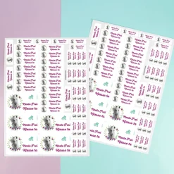 Pferde - Aufkleberset mit Name in 3 Größen