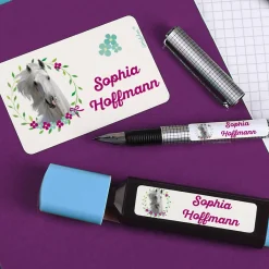 Pferde - Aufkleberset mit Name in 3 Größen