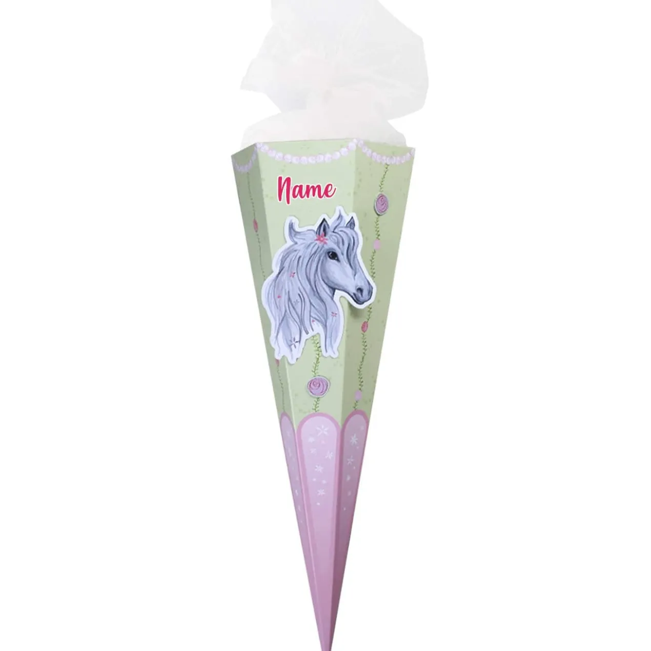 Pferde-Schultüte mit 3D Elementen und Name