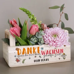 Pflanzkiste als Dankeschön für Erzieher