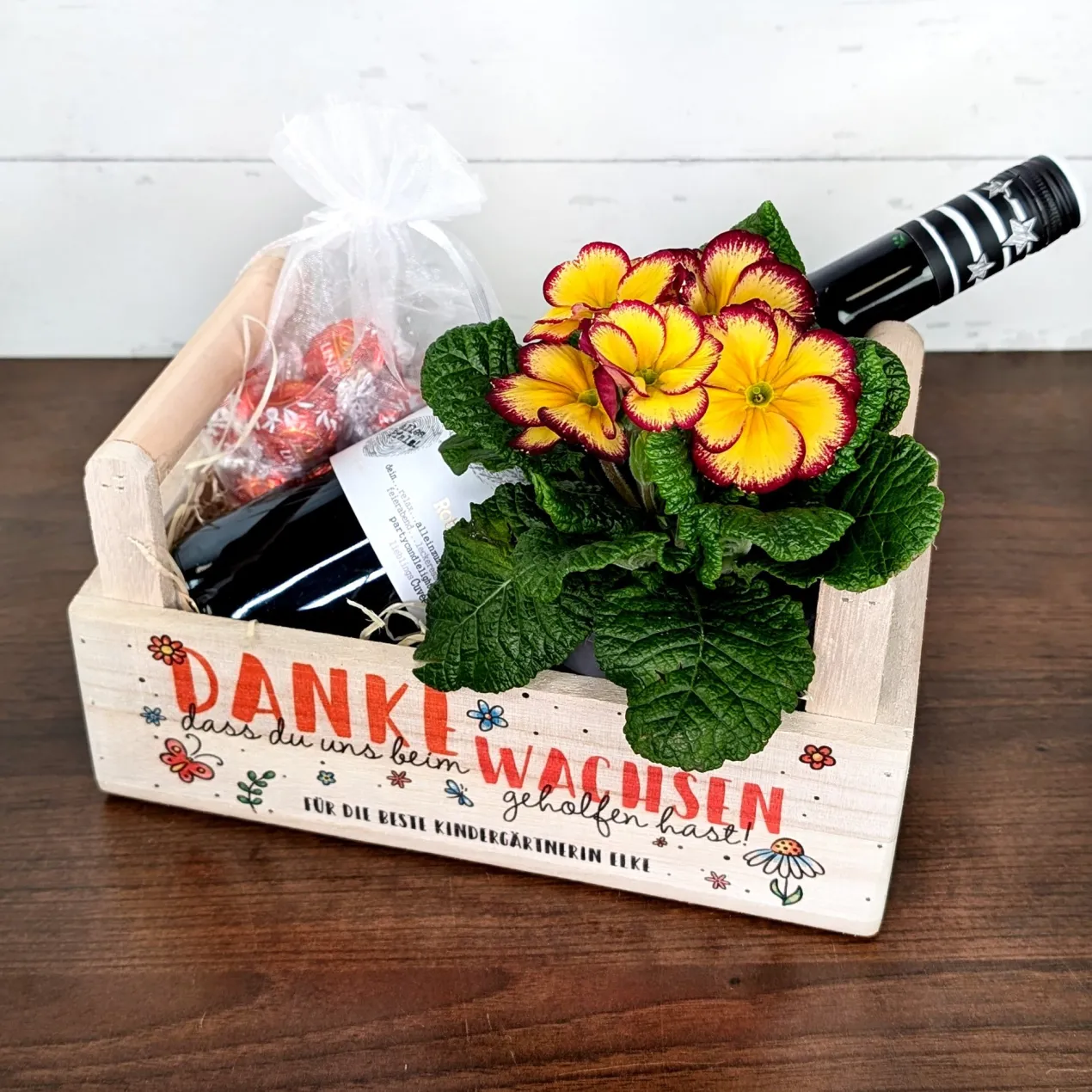 Pflanzkiste als Dankeschön für Erzieher