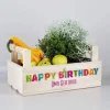 Pflanzkiste "Happy Birthday" mit 2 Griffen zum Geburtstag