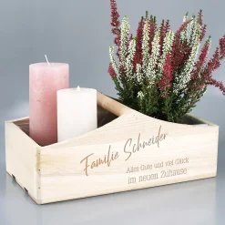 Pflanzkiste mit 1 Griff und persönlicher Gravur