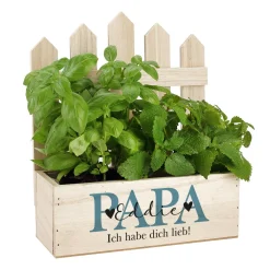 Pflanzkorb Zaun für den besten Papa mit persönlichem Aufdruck