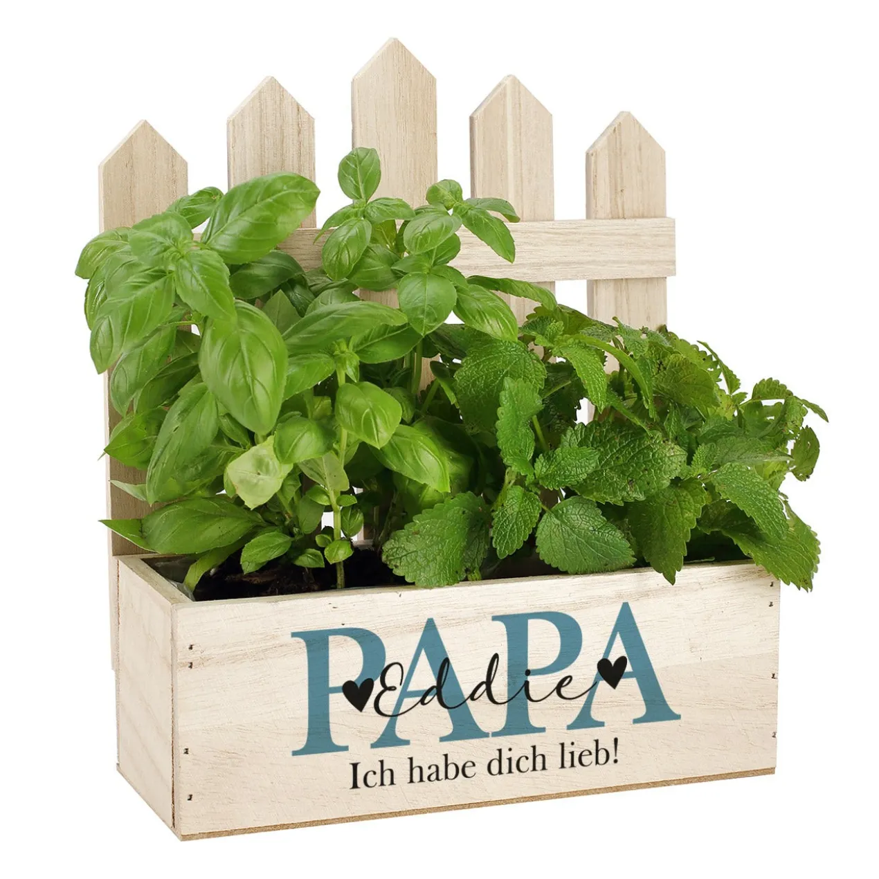 Pflanzkorb Zaun für den besten Papa mit persönlichem Aufdruck