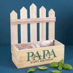 Pflanzkorb Zaun für den besten Papa mit persönlichem Aufdruck