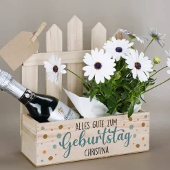 Pflanzkorb zum Geburtstag mit Name