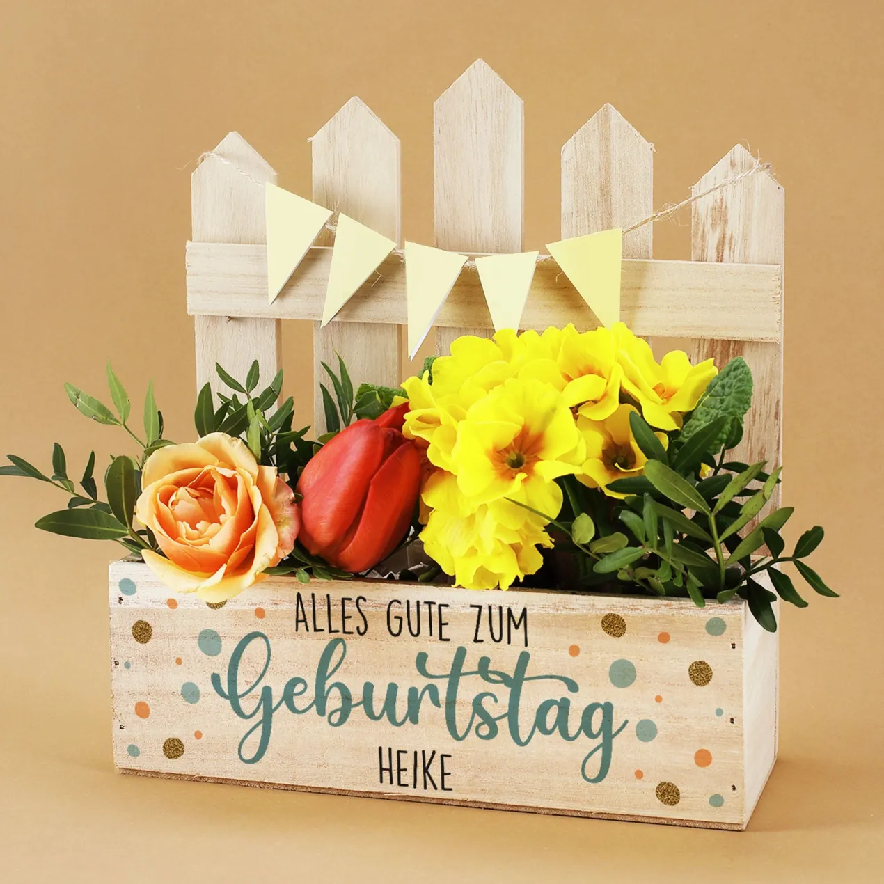 Pflanzkorb zum Geburtstag mit Name