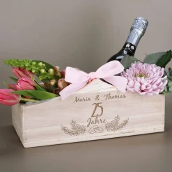 Pflanzkorb zum Hochzeitstag mit Namen graviert