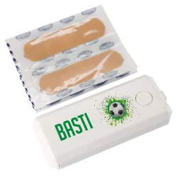 Pflasterbox für Fußballer mit Namensaufdruck