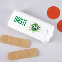 Pflasterbox für Fußballer mit Namensaufdruck