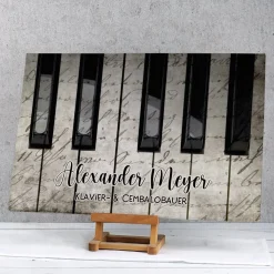Piano - Leinwand mit zwei Zeilen Text 40x60cm