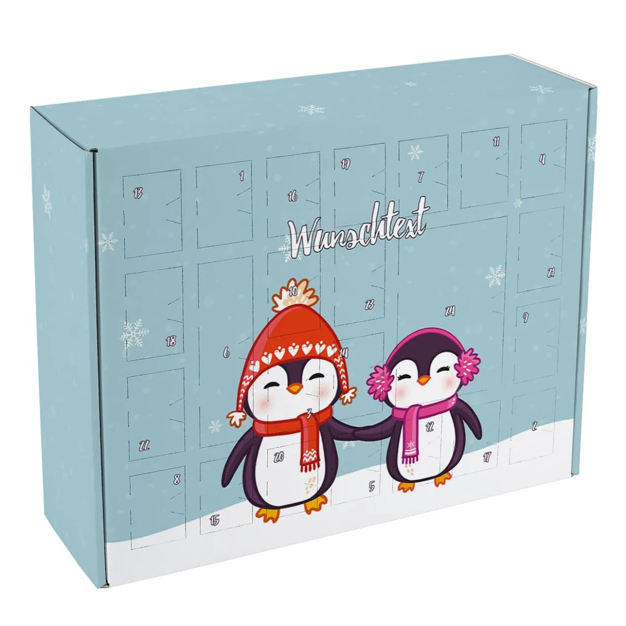 Pinguin Adventskalender zum selber Füllen mit Wunschtext