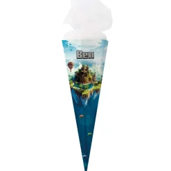 Pixel-Art Schultüte mit Insel und Name