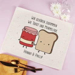 Platzdeckchen - Toast und Marmelade - mit Ihren Wunschnamen