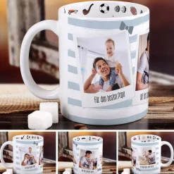 Polaroid Fototasse für den besten Papa der Welt - Innen und außen bedruckt