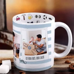 Polaroid Fototasse für den besten Papa der Welt - Innen und außen bedruckt