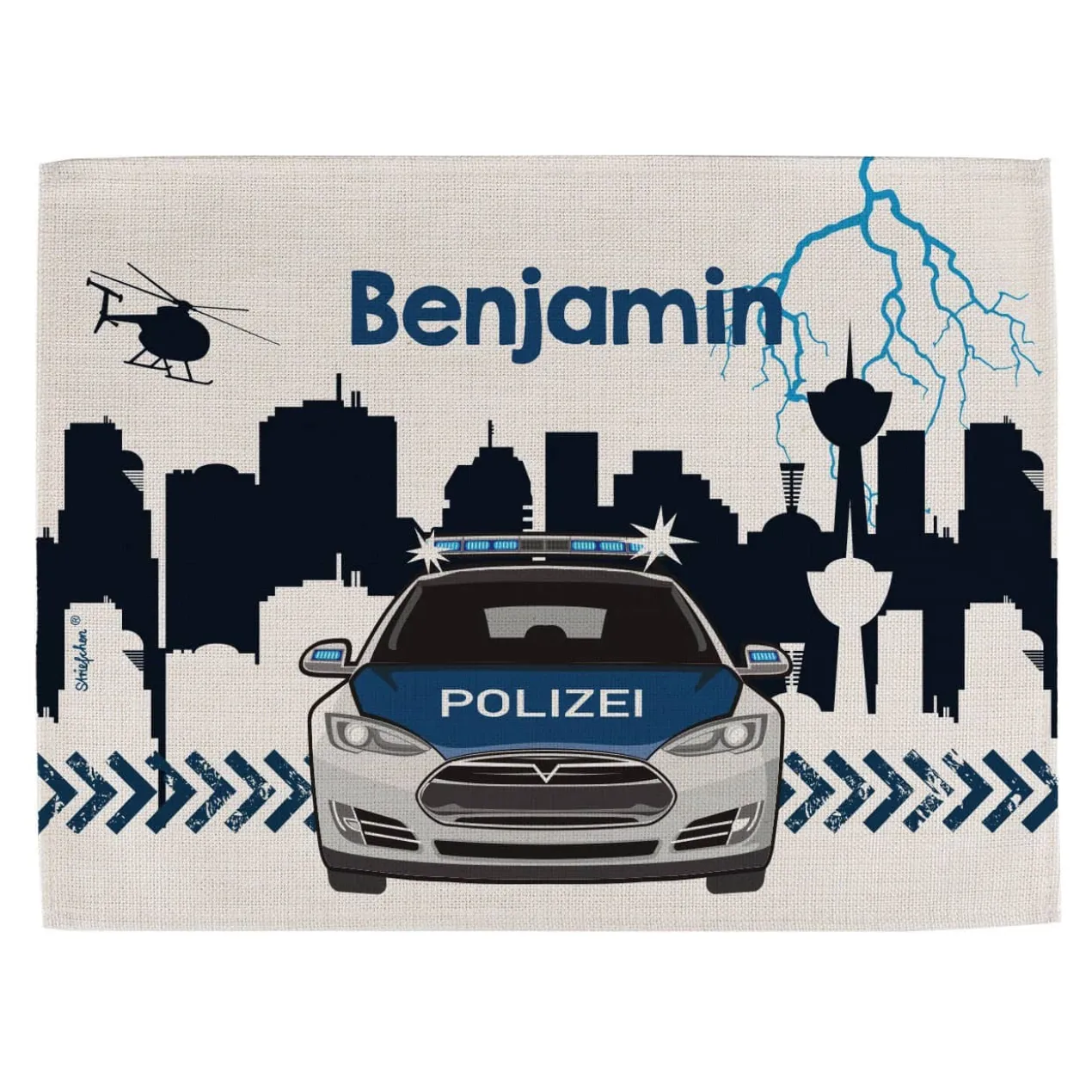Polizei-Platzdeckchen mit Ihrem Wunschnamen