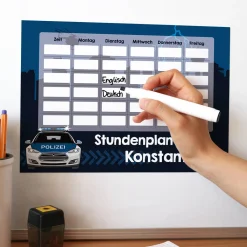 Polizei-Stundenplan mit magnetischer Rückseite