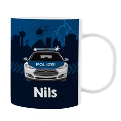 Polizei Tasse aus bruchfestem Kunststoff | Geschenk für Kinder & Kindergarten