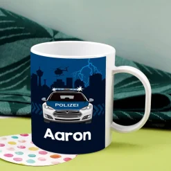 Polizei Tasse aus bruchfestem Kunststoff | Geschenk für Kinder & Kindergarten