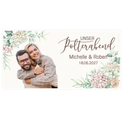 Polterabend Banner personalisiert mit Foto, Namen & Datum | Fotobanner Geschenk