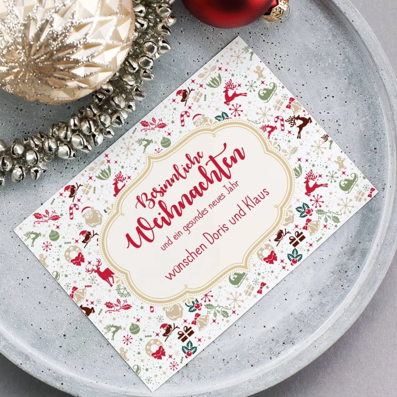 Postkarte - Besinnliche Weihnachten - mit Wunschtext