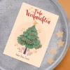 Postkarte - Frohe Weihnachten - mit Weihnachtsbaum, Sternen und Wunschtext