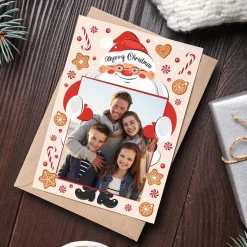 Postkarte mit Weihnachtsmann und Ihrem Foto