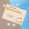 Postkarte - wundervolle Weihnachten aus der Ferne - mit niedlichem Eisbär und Ihrem Wunschtext