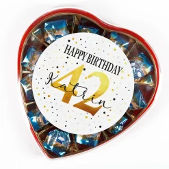 Pralinenherz zum Geburtstag mit Alter und Name