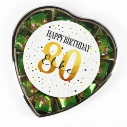 Pralinenherz zum Geburtstag mit Alter und Name