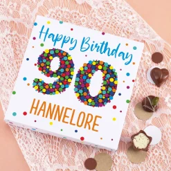 Pralinen zum 90. Geburtstag von Lindt mit Namensaufdruck