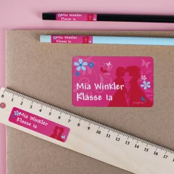 Prinzessinnen - Aufkleberset für die Schule, mit Name