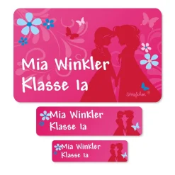 Prinzessinnen - Aufkleberset für die Schule, mit Name