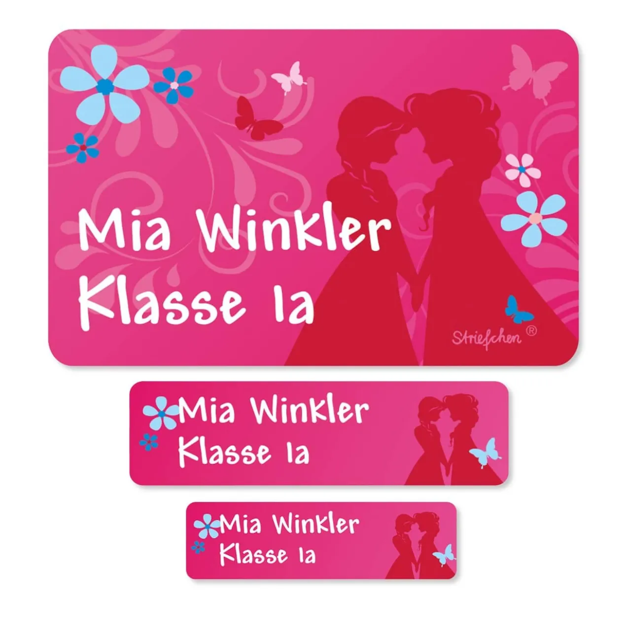 Prinzessinnen - Aufkleberset für die Schule, mit Name