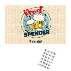 Prostspender Bierbanderole mit Wunschtext und Aufkleber