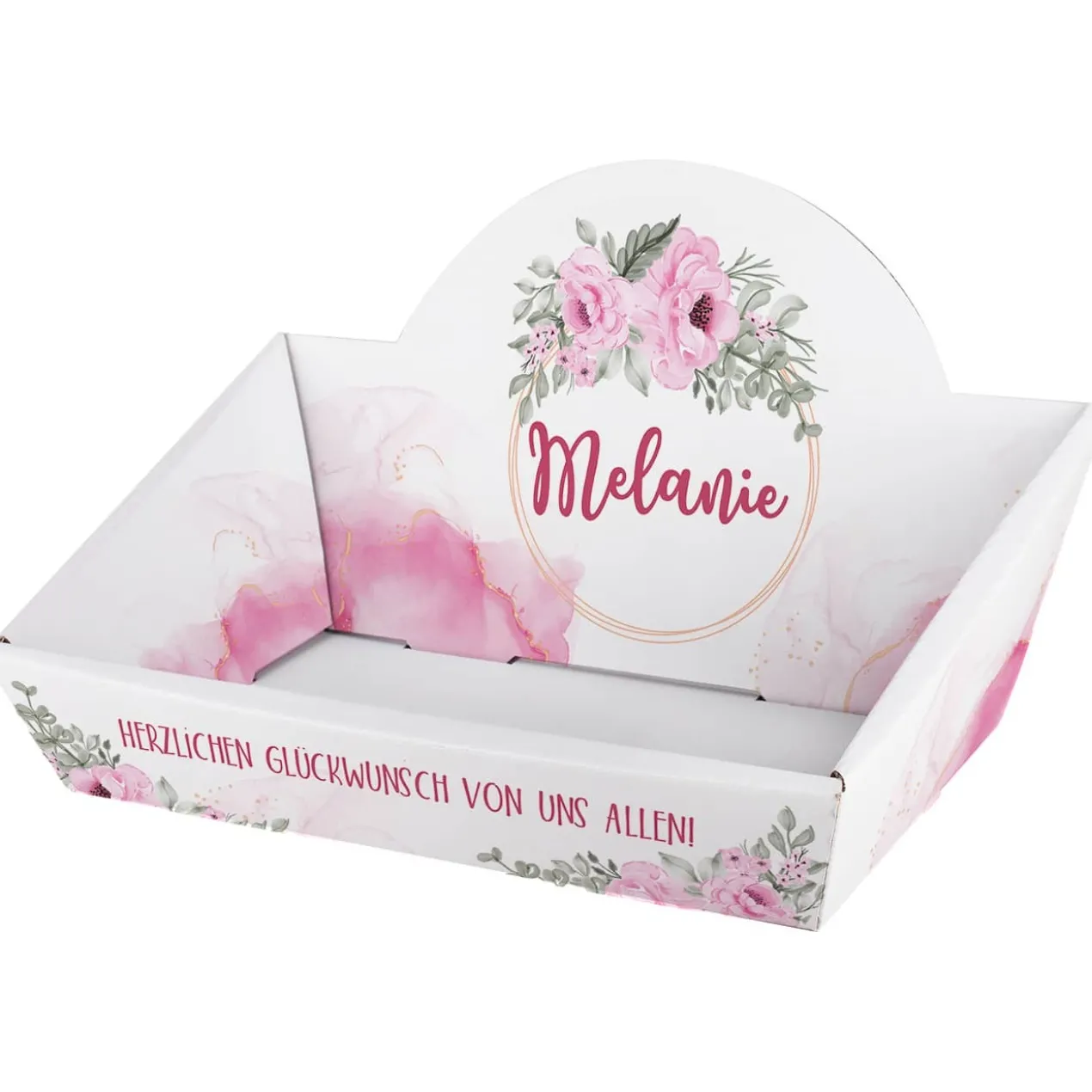 Präsentkorb mit floralem Motiv - perfekt für Geschenksets