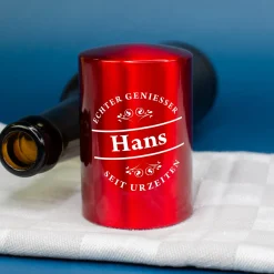 Push-Up Flaschenöffner 'Echter Genießer' personalisiert mit Name | Geschenk für Männer & Vatertag
