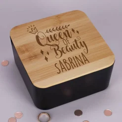 Queen of Beauty - Schmuckkästchen mit Spiegel und Wunschname