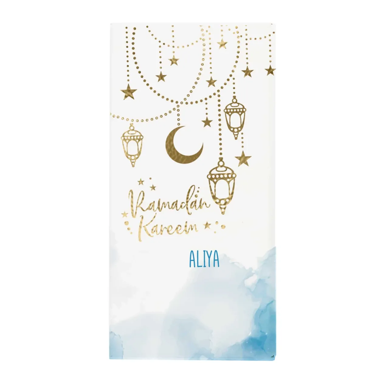 Ramadan Kareem - Schokolade mit Goldveredelung und Name personalisiert