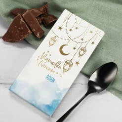 Ramadan Kareem - Schokolade mit Goldveredelung und Name personalisiert