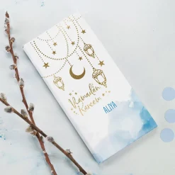 Ramadan Kareem - Schokolade mit Goldveredelung und Name personalisiert